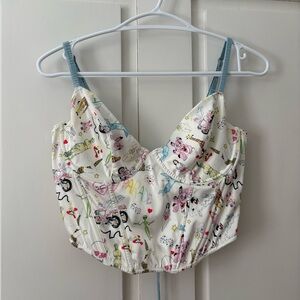 Colorful Printed Bustier Corset Top